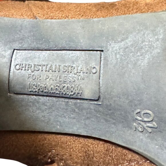 Christian SirJano Brown Suede Ankle Boots Size 9.5 Heel Side Zip Closure - Picture 9 of 10